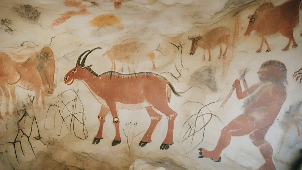Stone age cave painting