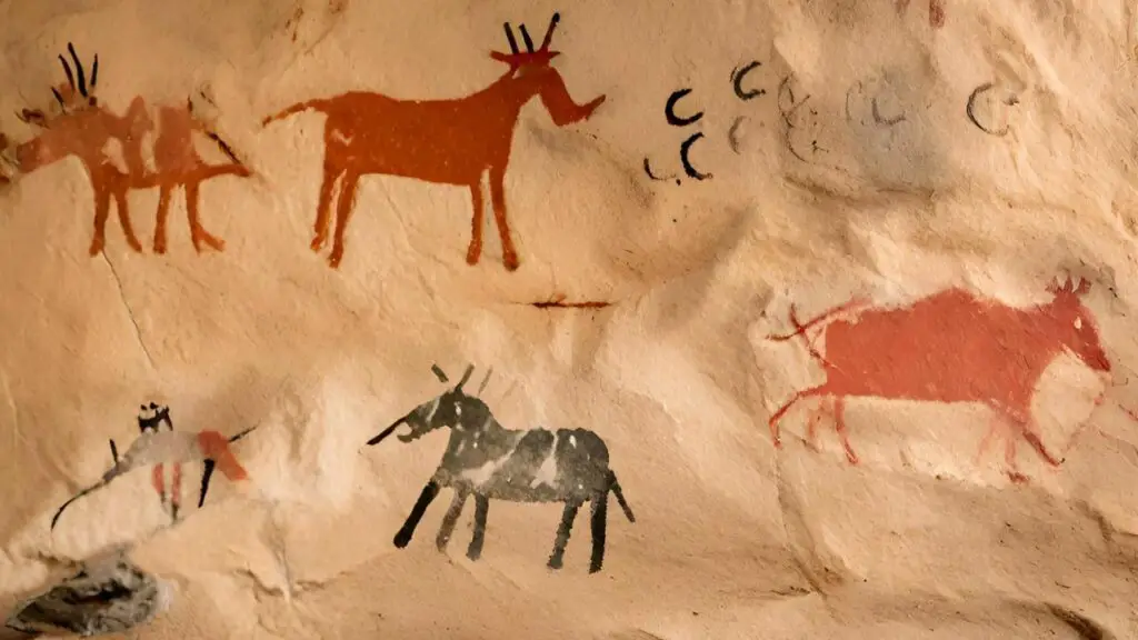 Stone age cave painting activity