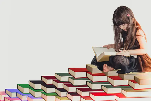 girl reading books