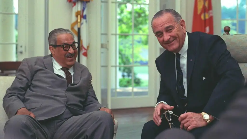 Thurgood Marshall meeting with President Lyndon B. Johnson