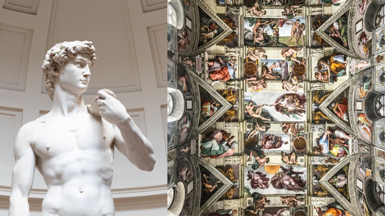 Michelangelo sculpture and painting