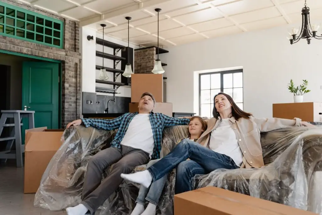 family moving in a new home