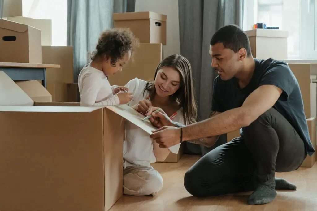 family packing for the move