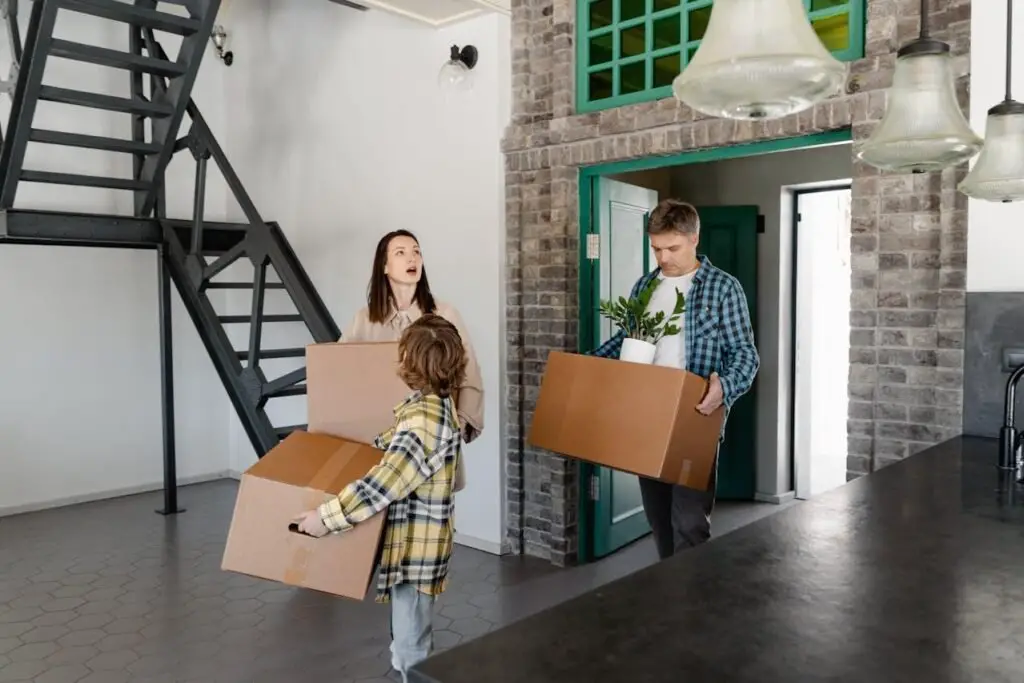 family moving into a new home
